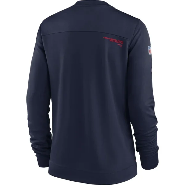 New england patriots nike womens top coach performance v neck long sleeve t shirt Navy M