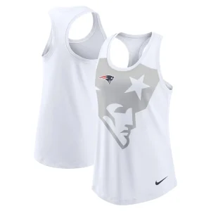 New england patriots nike womens tri blend scoop neck racerback tank top White
