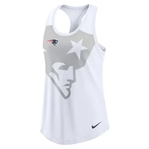 New england patriots nike womens tri blend scoop neck racerback tank top White S