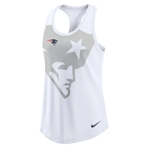 New england patriots nike womens tri blend scoop neck racerback tank top White S
