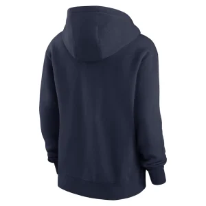 New england patriots nike womens wordmark club fleece pullover hoodie Navy M