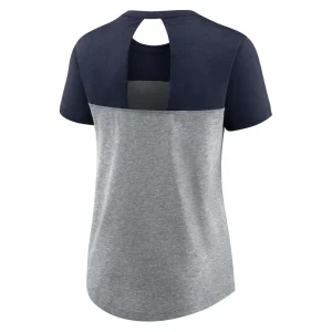New england patriots nike womens wordmark keyhole fashion tri blend t shirt Heathered charcoalnavy M