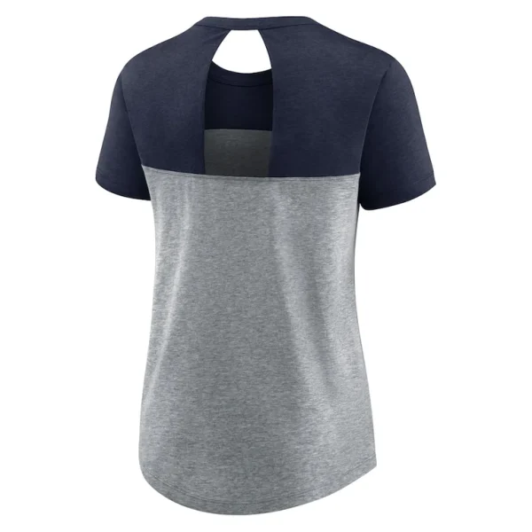 New england patriots nike womens wordmark keyhole fashion tri blend t shirt Heathered charcoalnavy M