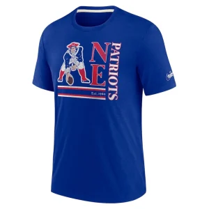 New england patriots nike wordmark logo tri blend t shirt Royal M