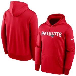 New england patriots nike wordmark performance pullover hoodie Red