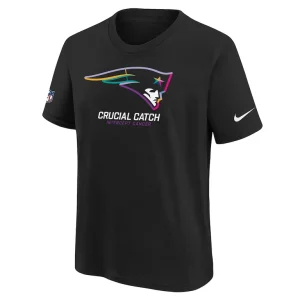 New england patriots nike youth 2024 nfl crucial catch t shirt Black Yth M