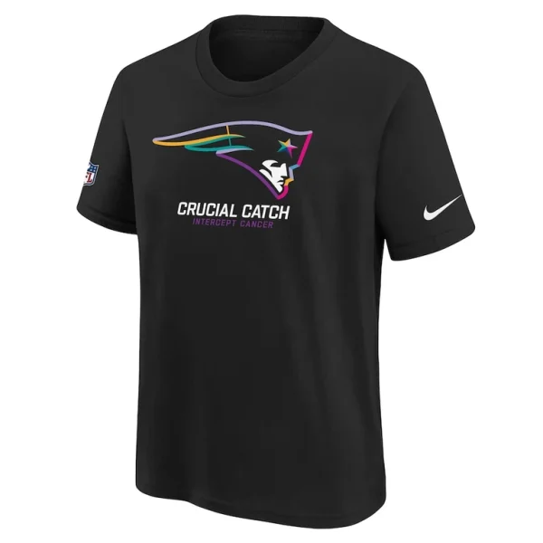 New england patriots nike youth 2024 nfl crucial catch t shirt Black Yth M