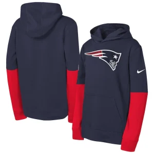 New england patriots nike youth club pullover hoodie Navy