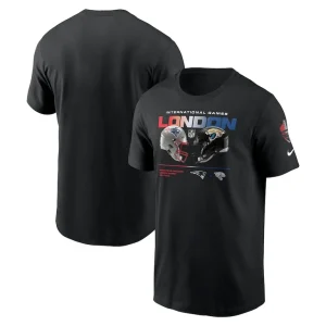 New england patriots vs. jacksonville jaguars nike international games london 2024 t shirt Black