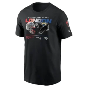New england patriots vs. jacksonville jaguars nike international games london 2024 t shirt Black M