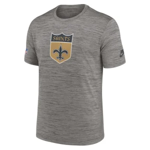 New orleans saints nike 2023 sideline alternate logo performance t shirt Heather charcoal M