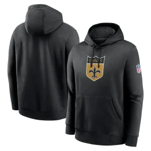 New orleans saints nike 2023 sideline club alternate tri blend pullover hoodie Black