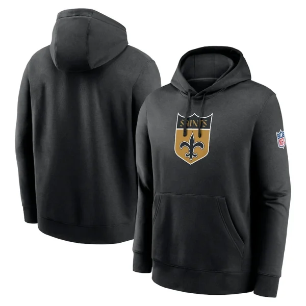 New orleans saints nike 2023 sideline club alternate tri blend pullover hoodie Black