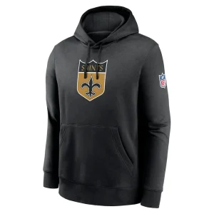 New orleans saints nike 2023 sideline club alternate tri blend pullover hoodie Black M