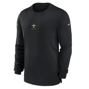 New orleans saints nike 2023 sideline performance long sleeve t shirt Black M