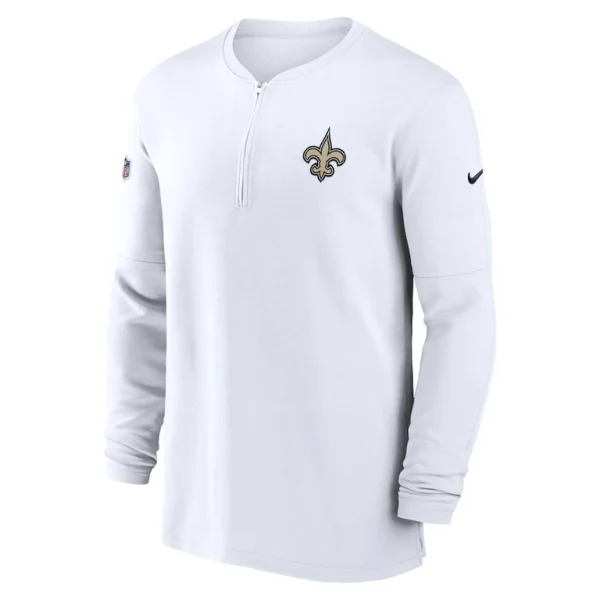 New orleans saints nike 2023 sideline performance long sleeve tri blend quarter zip top White M