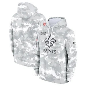 New orleans saints nike 2024 salute to service club fleece pullover hoodie Arctic camo