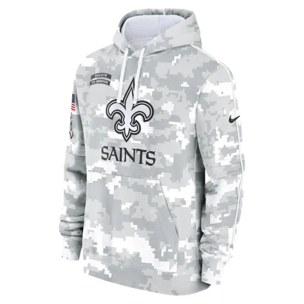 New orleans saints nike 2024 salute to service club fleece pullover hoodie Arctic camo M