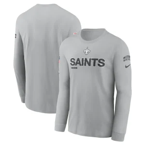 New orleans saints nike 2024 salute to service long sleeve t shirt Gray