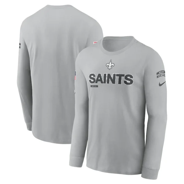 New orleans saints nike 2024 salute to service long sleeve t shirt Gray