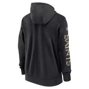 New orleans saints nike 2024 sideline club full zip hoodie Black L