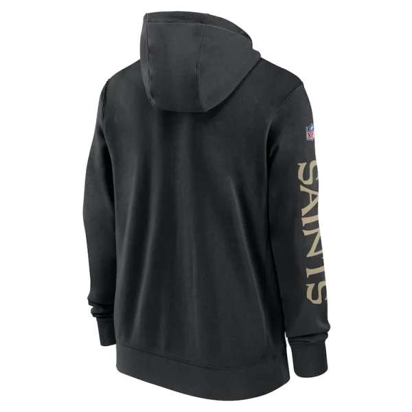New orleans saints nike 2024 sideline club full zip hoodie Black L