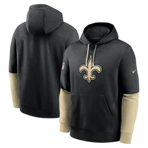 New orleans saints nike 2024 sideline club pullover hoodie Black