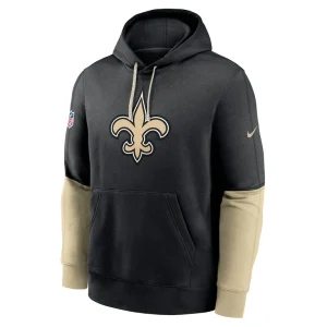 New orleans saints nike 2024 sideline club pullover hoodie Black M