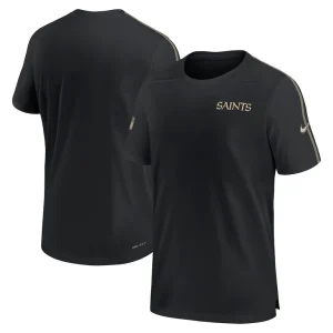 New orleans saints nike 2024 sideline coach uv performance t shirt Black