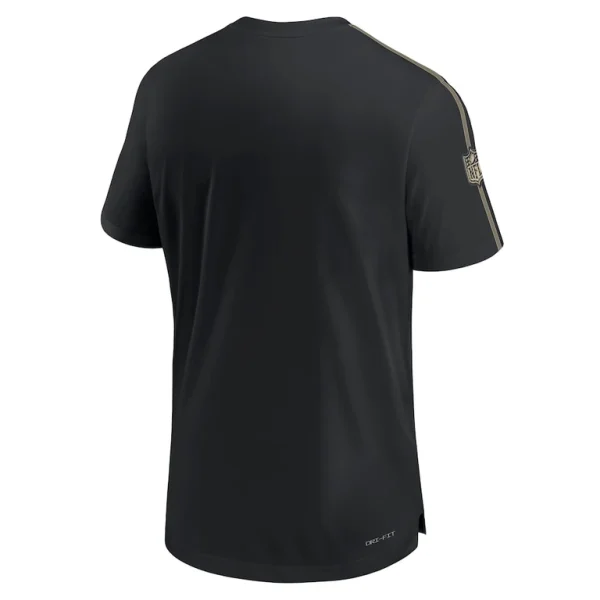 New orleans saints nike 2024 sideline coach uv performance t shirt Black L