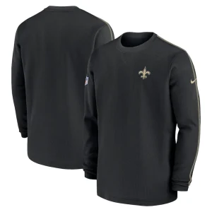 New orleans saints nike 2024 sideline coaches long sleeve top Black