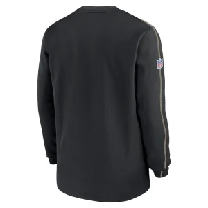 New orleans saints nike 2024 sideline coaches long sleeve top Black L