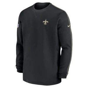 New orleans saints nike 2024 sideline coaches long sleeve top Black M