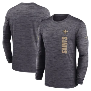 New orleans saints nike 2024 sideline velocity performance long sleeve t shirt Black