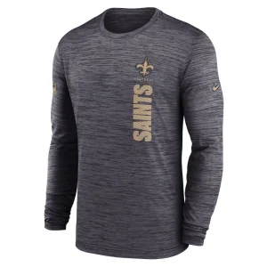 New orleans saints nike 2024 sideline velocity performance long sleeve t shirt Black M