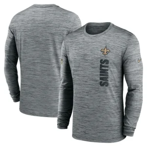 New orleans saints nike 2024 sideline velocity performance long sleeve t shirt Gray