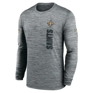 New orleans saints nike 2024 sideline velocity performance long sleeve t shirt Gray M