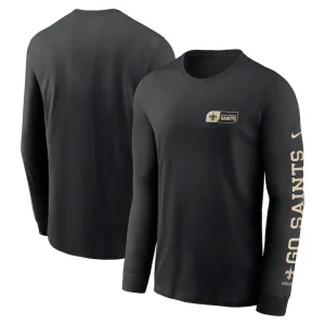 New orleans saints nike all out long sleeve t shirt Black