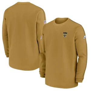 New orleans saints nike alternate logo coach long sleeve top Gold