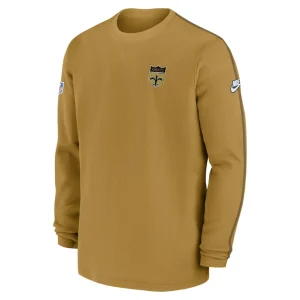 New orleans saints nike alternate logo coach long sleeve top Gold M