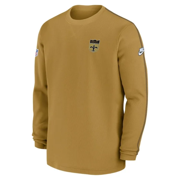 New orleans saints nike alternate logo coach long sleeve top Gold M
