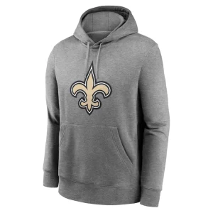 New orleans saints nike big tall rewind club fleece pullover hoodie Heather charcoal 2XT