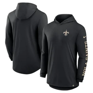 New orleans saints nike blitz performance t shirt hoodie Black