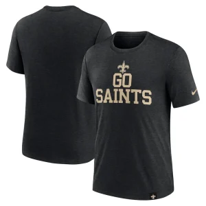 New orleans saints nike blitz tri blend t shirt Heather black