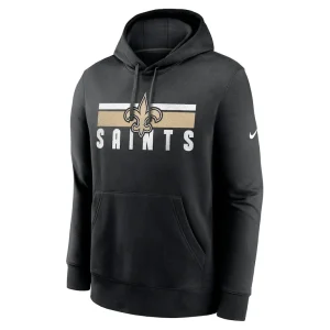 New orleans saints nike club fleece pullover hoodie Black M