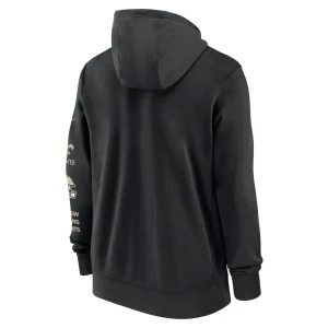 New orleans saints nike club full zip hoodie jacket Black L