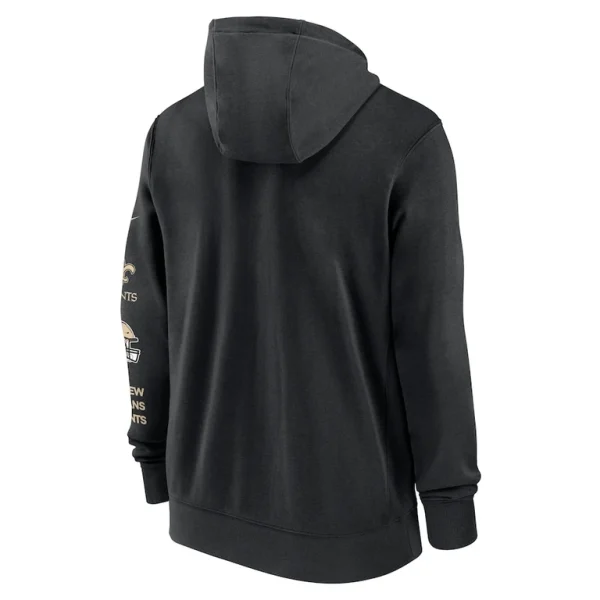 New orleans saints nike club full zip hoodie jacket Black L