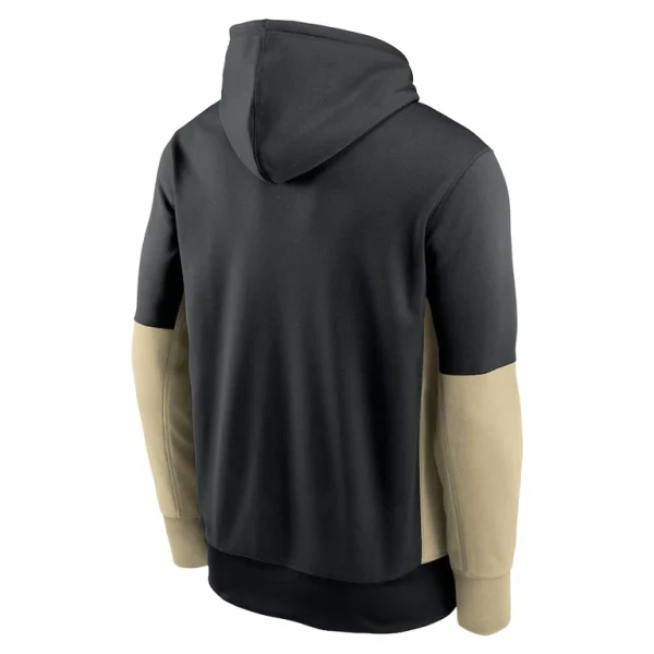 New orleans saints nike color block fleece performance pullover hoodie Black L