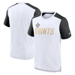New orleans saints nike color block team name t shirt Whiteheathered black