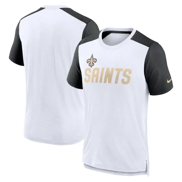 New orleans saints nike color block team name t shirt Whiteheathered black